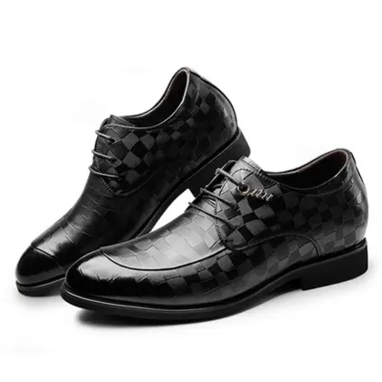 Height increasing elevator shoes genuine leather dress shoes