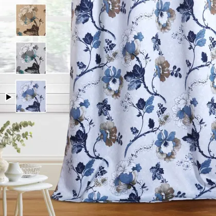 Vintage Floral Blackout Curtains