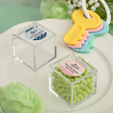 Box di caramelle mini acrilico personalizzato - scatola regalo di souvenir per matrimoni fai -da -te per bomboniere (4.5*4,5*4,5 cm)