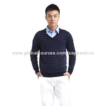 Men's Striped Winter Knitwear/Sweater, Customized Designs Welcomed