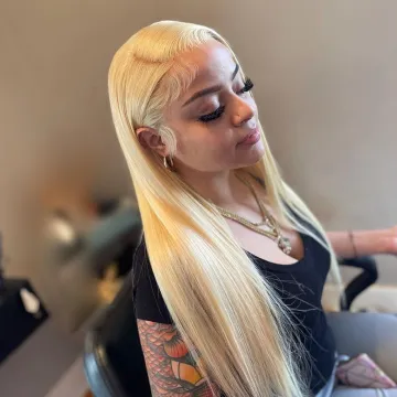 613 HD Full Lace Wig Human Hair,13x4 13x6 613 Virgin Lace Front Wig,Platinum Blonde 613 transparent Lace Frontal Wig