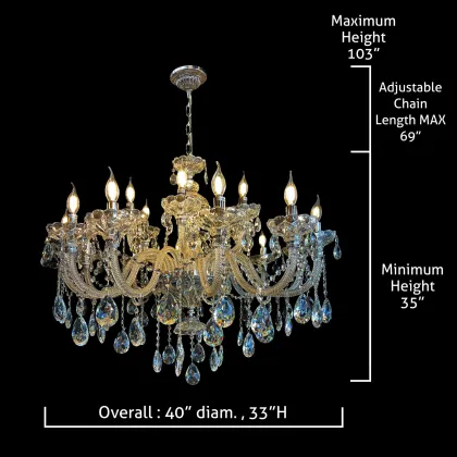 Brand New Classic 33" Crystal Chandelier - High Quality