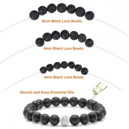 Lava Bead Kits Natural Stone Rock Beads Kit with Chakra Spacer Beads for Jewelry Making