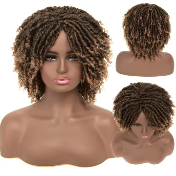 Afro Kinky Curly Wig Natural Headband Wigs for Black Women Short Black hair braided Synthetic Curly Hair wigs