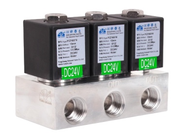 Customized Stainless Steel, Brass, and Aluminum Manifold Water & Air Solenoid Valves in 1/4 Inch Size
