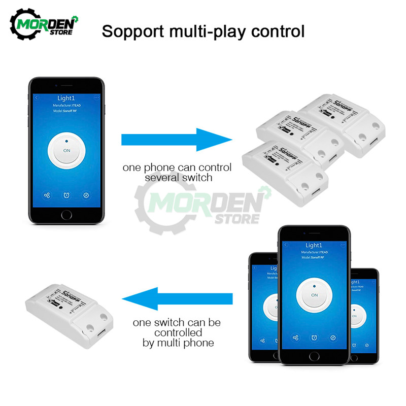 AC 110V 220V 10A Smart App Control Wifi Switch 433mHz Sonoff Wireless Remote Control Switch Timing Trigger AC 90V-250V