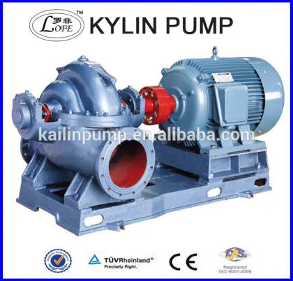 high flow rate centrifugal double suction pump horizontal split casing pump