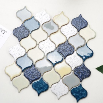 Chinese Supplier Glossy Blue Mosaic Floor Tiles for Kitchen and Bathroom