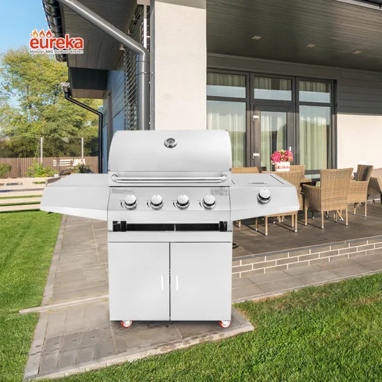 Luxury Stainless Steel Outdoor Kitchen Barbeque Grill Built In BBQ Gas Grill Modular Kitchen Cabinet