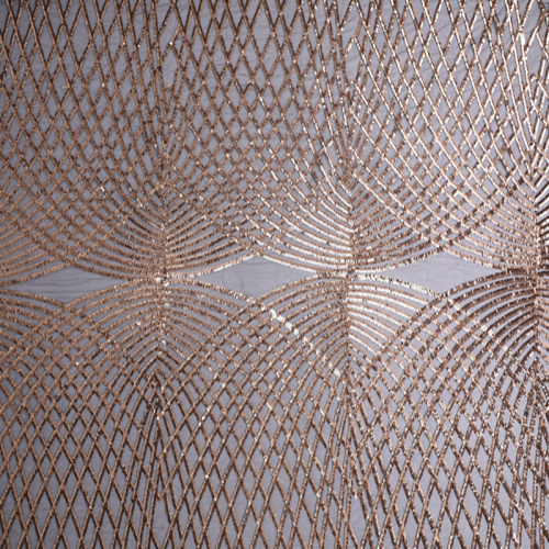 3mm Double Sequin Embroidery On Mesh Fabric