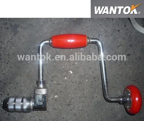 RATCHET BIT BRACE WITH WOODEN HANDLE