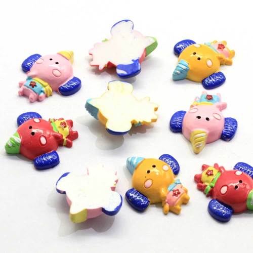 100pcs carino resina cartone animato animale elefante flatback cabochon fai da te decorativo mestiere scrapbooking