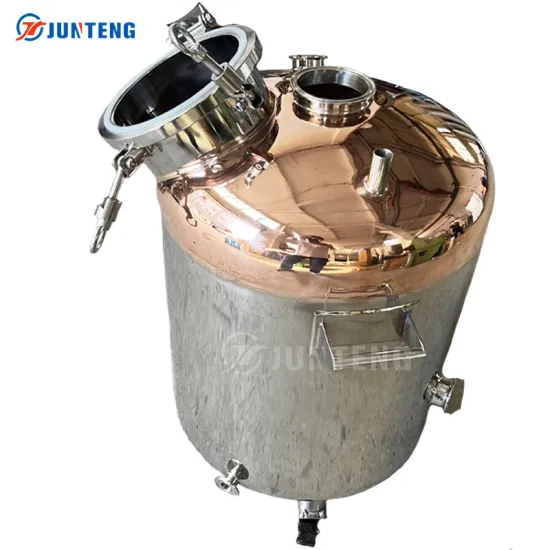 Red Copper Alcohol Distillation Tank with Agitator and Boiler for Home Use