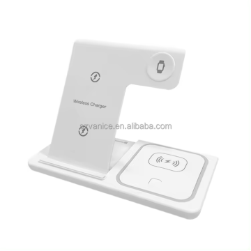 Black White Qi2 15W Fast 3In 1 Magnetic Wireless Charger Stand for Smartphone and Watch