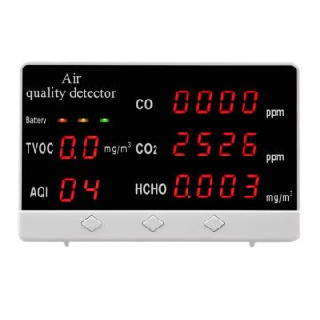 Digital Indoor/Outdoor CO/HCHO/TVOC Tester AQI CO2 Meter Air Quality Monitor Detector Multifunctional Household Gas Analyzer