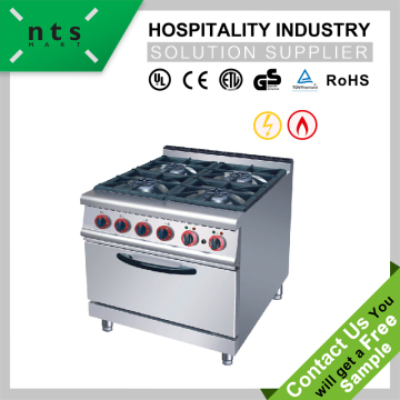 heat resistant 4 burner gas cooker with oven
