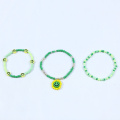 Creative hand beading with 10MM green smiley face