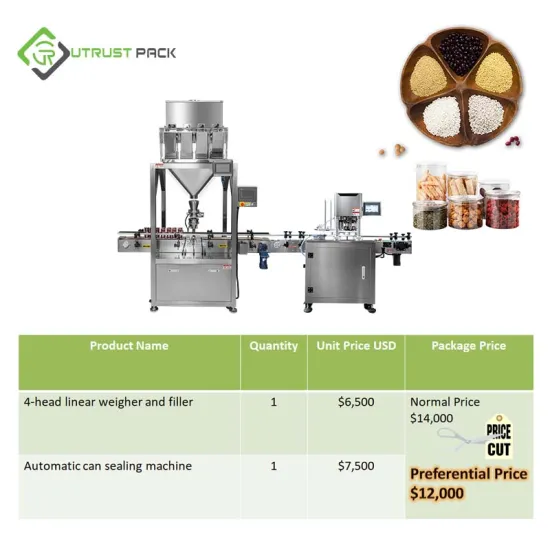 Automatic Beans Filling and Packaging Production Canning Line
