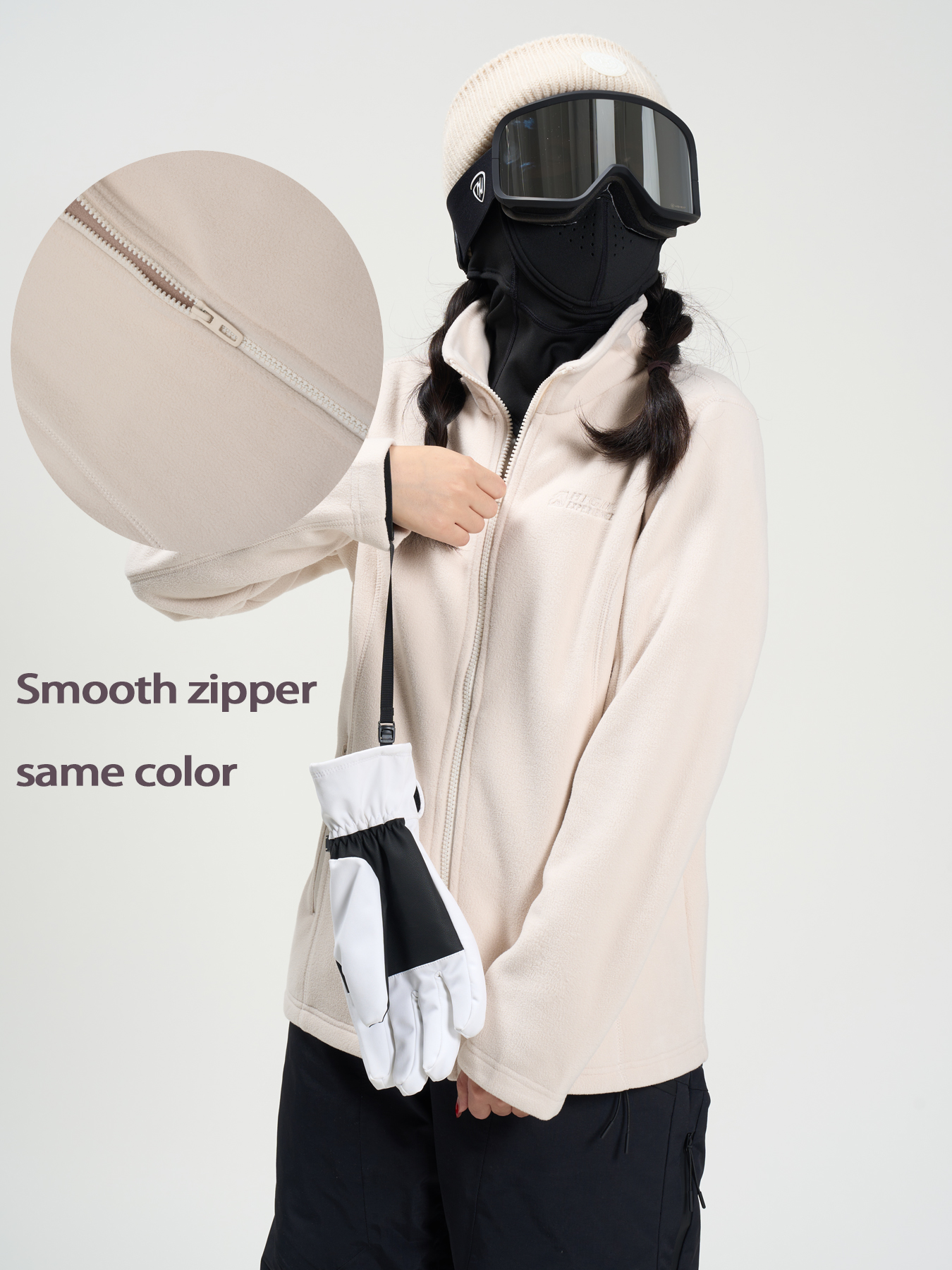smooth zipper mid layer women