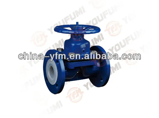 PFA Lined Diaphragm Valve weir type for chemical