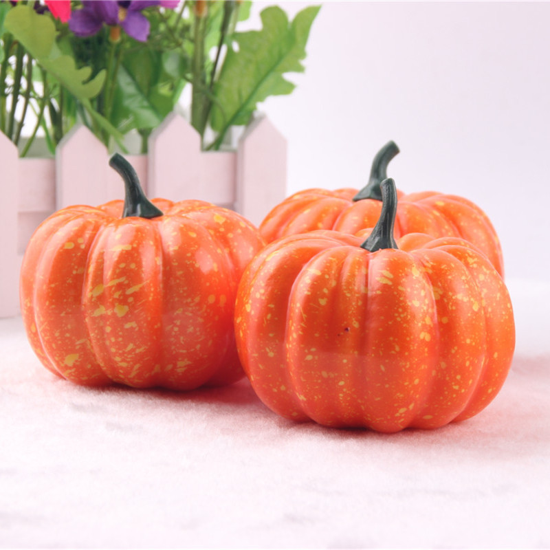 Big Realistic Fall Mini Artificial Pumpkins Foam Pumpkins 8.5cm Small Pumpkins Fake Foam Halloween Decorative Pumpkins