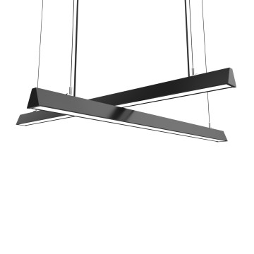 Black Aluminum Office Adjustable Led Linear Pendant Light