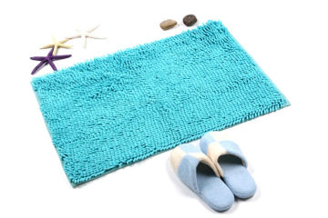 Green color Microfiber chenille irregular Bath Mat And Rugs With Latex Backing