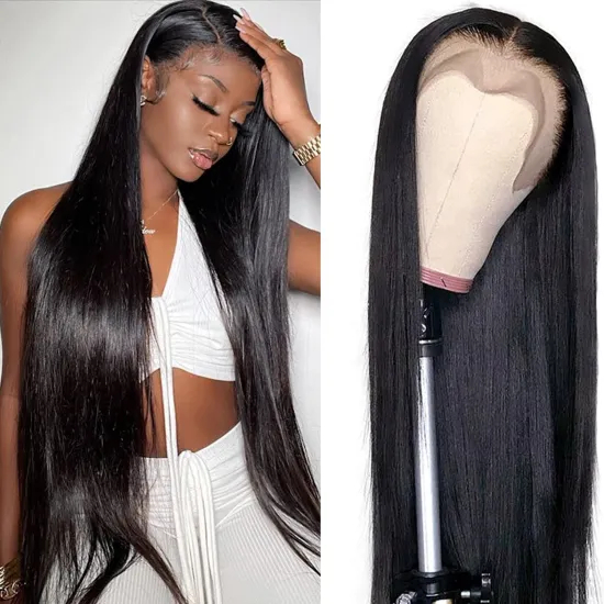 Shmily 150% 180% Density 13x4 Human Hair Wigs For Black Women Wholesale Brazilian Virgin Hair Medium Brown Lace Front Wig