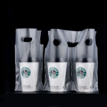 Milky tea coffee takeaway packaging plastic bag beverage