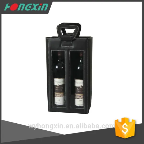 classic PU leather wine packing box--2 bottles