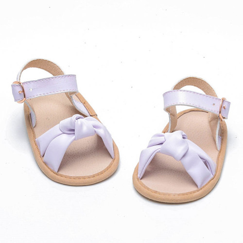 Purple Leather Soft Sole Baby Sandals
