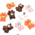 Γελοιογραφία ρητίνη αρκούδα γούρια Kawaii Animal Cabochon