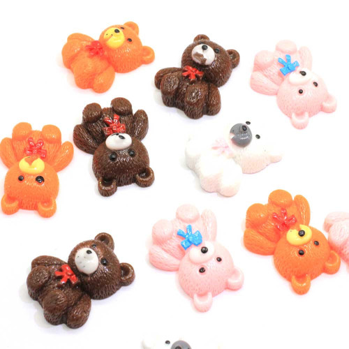 Charmes d&#39;ours en résine de dessin animé Cabochon animal Kawaii