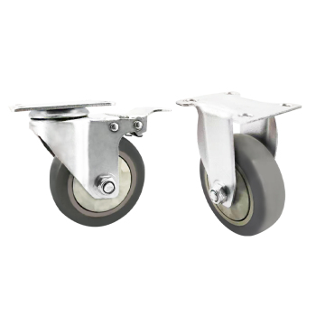 Carico da 4 pollici Medium Grey TPR Attrezzatura originale Produttore Cuscinetto a bloccaggio Cuscinetto Cuscinetto Caster con freni: dettagli e specifiche