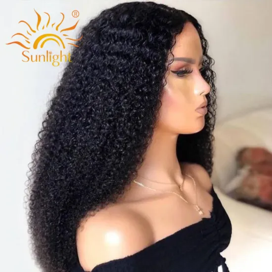 Sunlight cuticle aligned hair extensions curly wig 13x4  hd lace front human hair wigs for black women