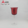 ATO Mordern ornaments electroplating Red glass candle holder