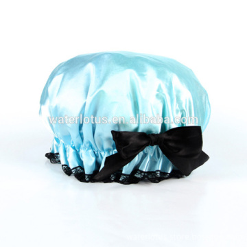 Stylish Shower Cap Satin Bouffant Pouch Hat Bath Hair Waterproof Bathing Spa New