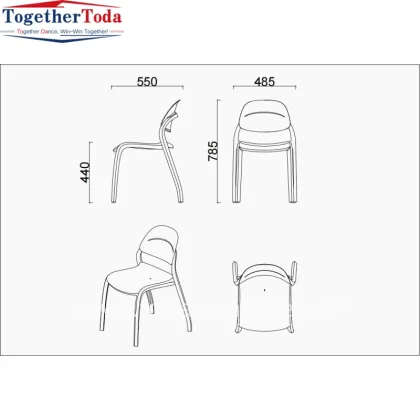 Modern Wholesale One-Piece Molded Plastic Chair Cafe Shop Restaurant Chair