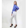 Dames Bengaline broek met garen geverfd