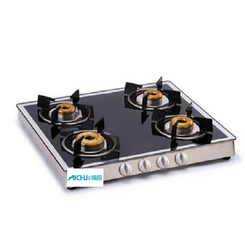 Cooktop a gás Queimados a latão Acabamento de espelho