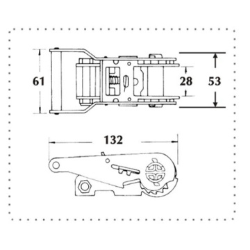 1-1 / 16 polegadas Znic fivela de catraca resistente