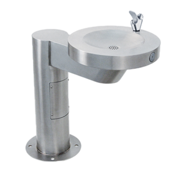 Freestanding stainless steel water station
