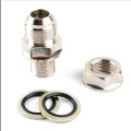 Oil sump return drain adapter connector fitting