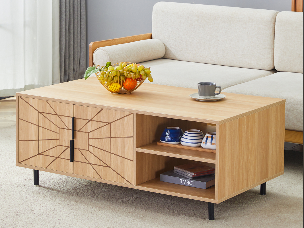 Modern Square MDF Coffee Table with Storage