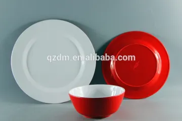 2 Tone Melamine Dinner Set 2 Color Plastic Tableware Set