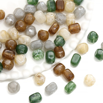 YINING Wholesale Resin Imitated Stone Beads: Rectangular Loose Beads with Straight Holes for DIY Bracelet and Necklace Accessories