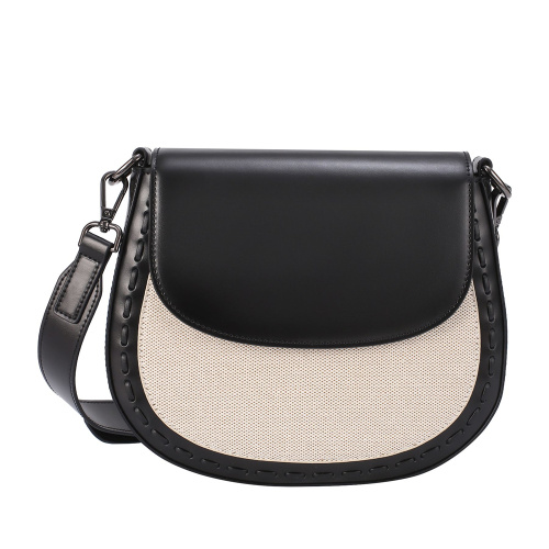 Trendy Leather Crossbody Saddle Bag