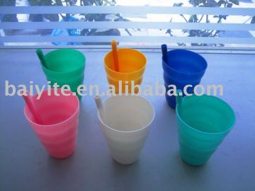 plastic single layer pp straw cup