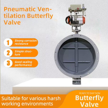 Pneumatisk ventilationsflänsspjällventil med precisionskontroll