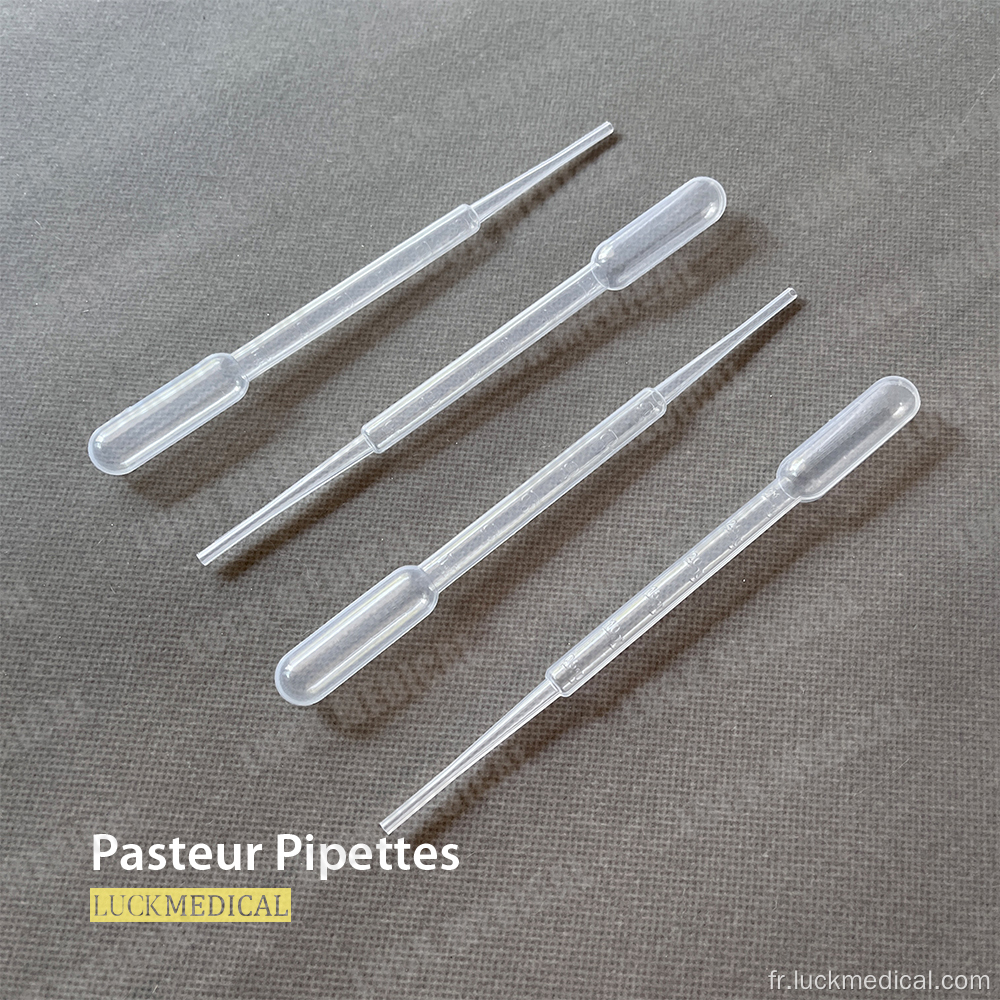 Pipettes de pasteur en plastique 3 ML Utilisation du laboratoire